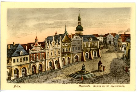 17628-Brüx-1914-Marktplatz Anfang 18. Jahrhundert-Brück & Sohn Kunstverlag