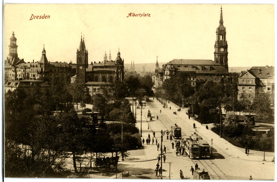 18946-Dresden-1915-Albertplatz-Brück & Sohn Kunstverlag