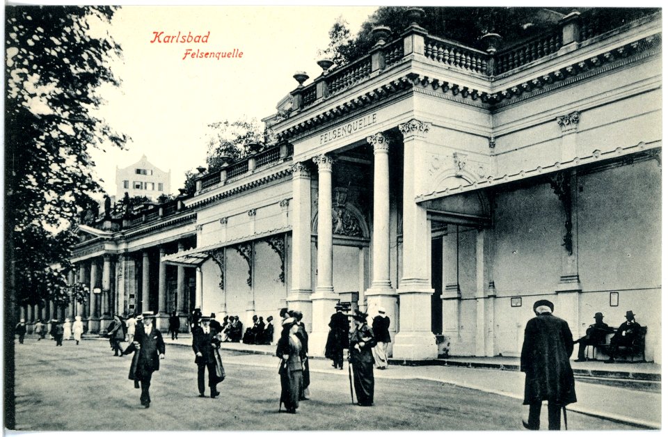18079-Karlsbad-1914-Felsenquelle-Brück & Sohn Kunstverlag