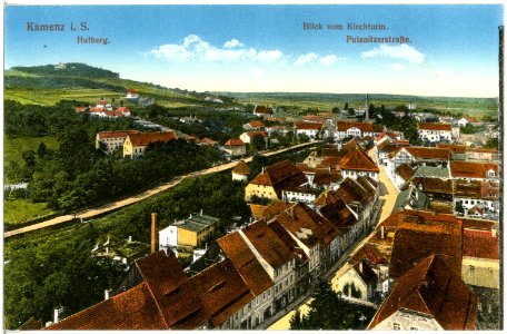 18563-Kamenz-1914-Blick vom Kirchturm auf die Pulsnitzer Straße-Brück & Sohn Kunstverlag