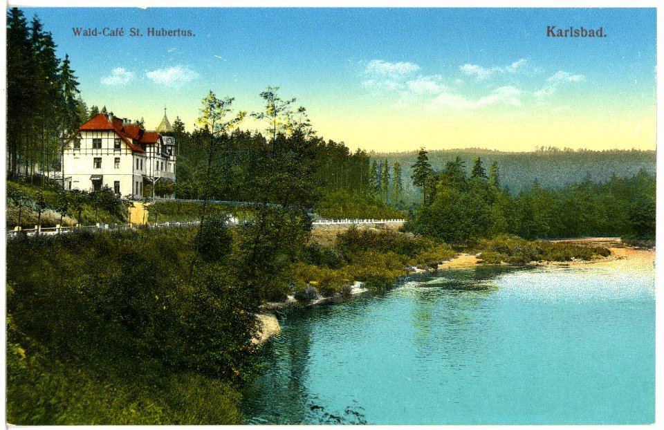 18826-Karlsbad-1915-Waldcafe St. Hubertus-Brück & Sohn Kunstverlag