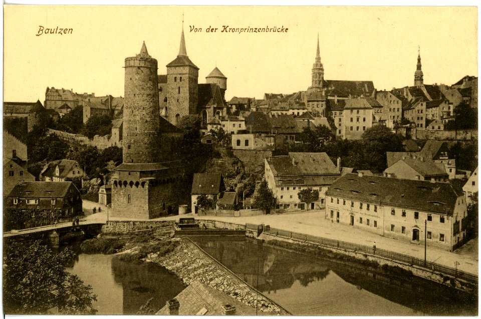 18118-Bautzen-1914-Blick auf Bautzen von der Kronprinzenbrücke-Brück & Sohn Kunstverlag