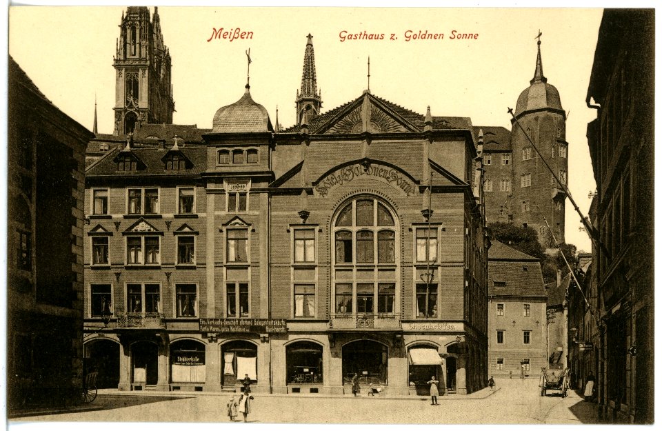 18898-Meißen-1915-Hotel Goldene Sonne-Brück & Sohn Kunstverlag