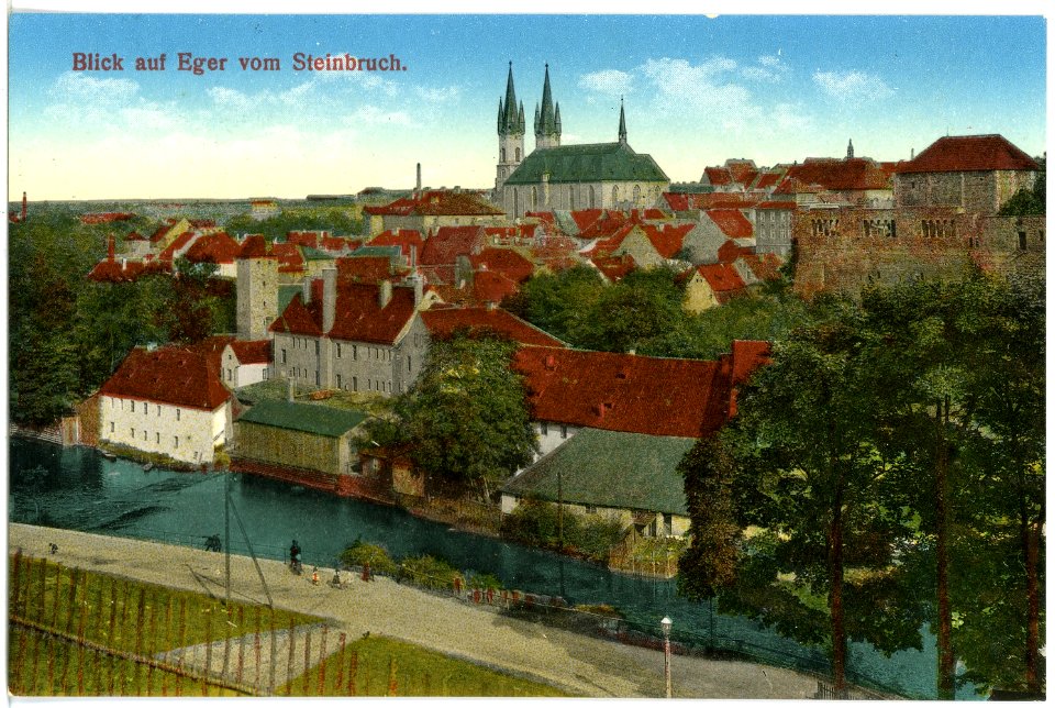 17539-Eger-1914-Blick auf Eger vom Steinbruch-Brück & Sohn Kunstverlag