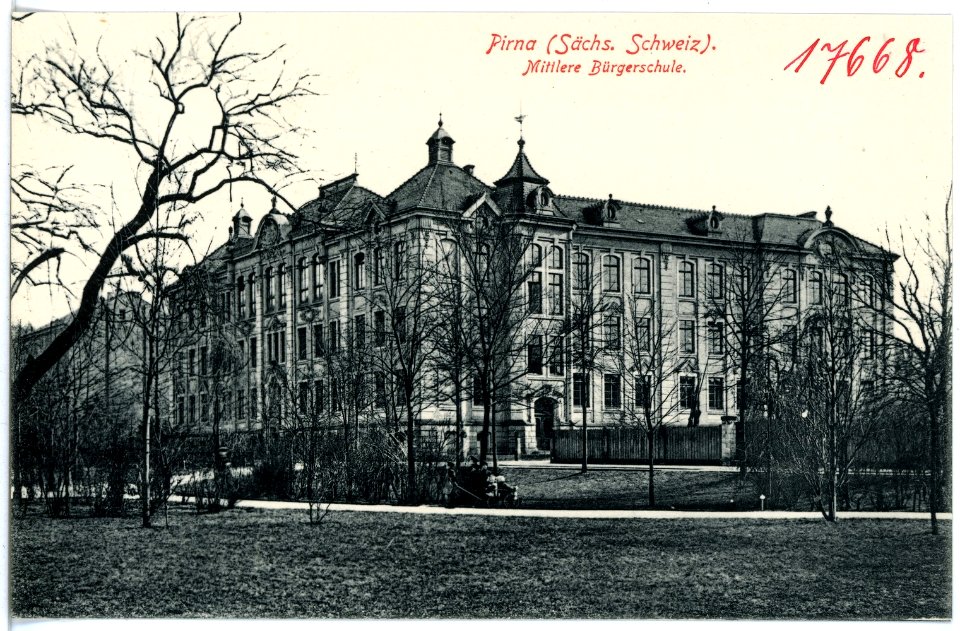 17668-Pirna-1914-Mittlere Bürgerschule-Brück & Sohn Kunstverlag