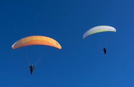 Sky paraglider flying