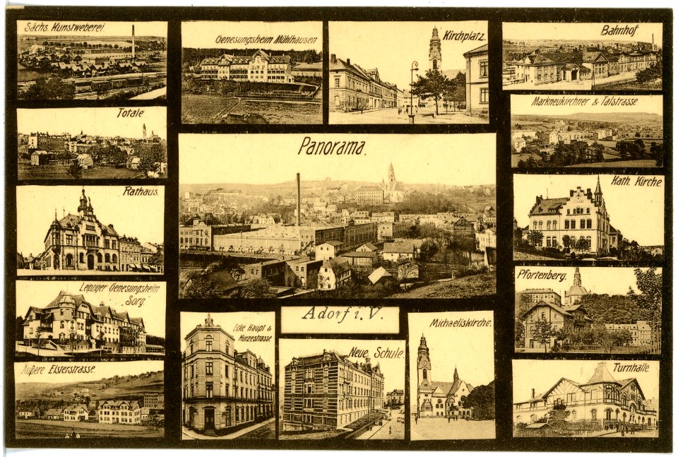 17576-Adorf-1914-verschiedene Stadtansichten-Brück & Sohn Kunstverlag