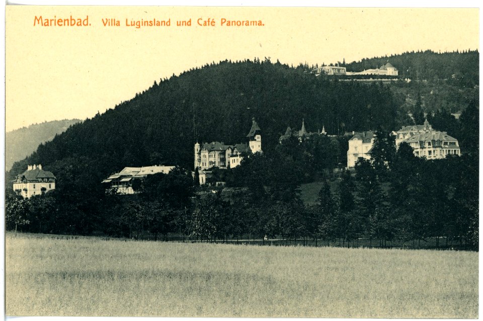 17585-Marienbad-1914-Villa Luginsland und Cafe Panorama-Brück & Sohn Kunstverlag