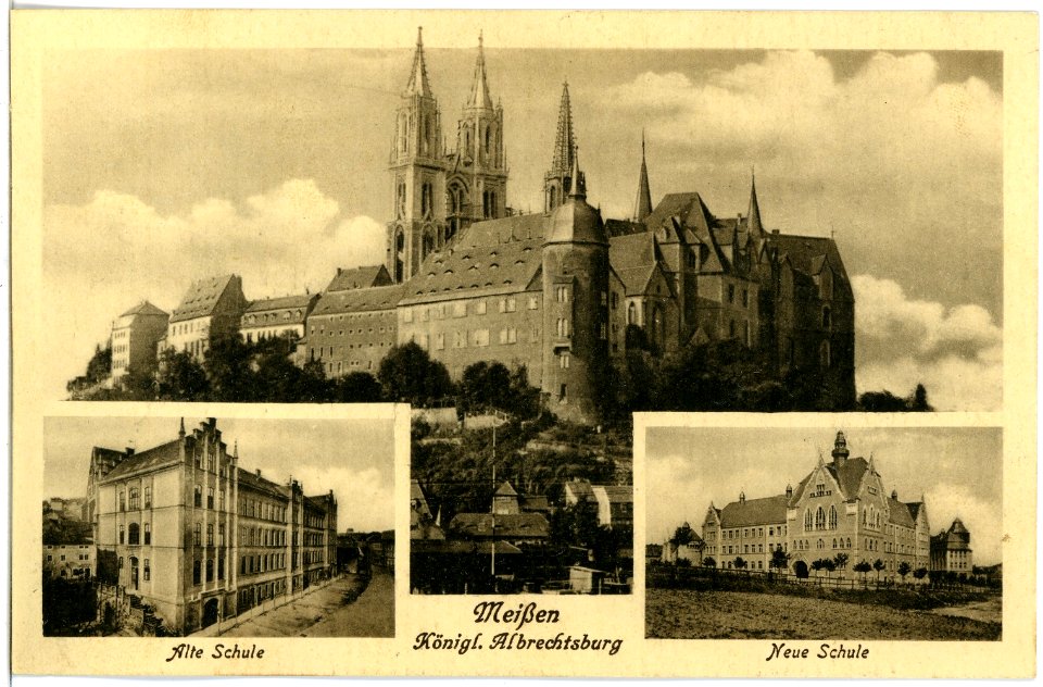 17930-Meißen-1914-Albrechtsburg und Dom, Alte Schule, Neue Schule-Brück & Sohn Kunstverlag