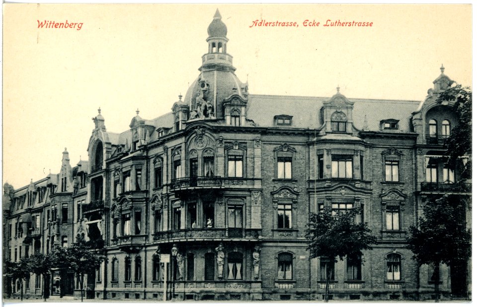 17954-Wittenberg-1914-Adlerstraße, Ecke Lutherstraße-Brück & Sohn Kunstverlag