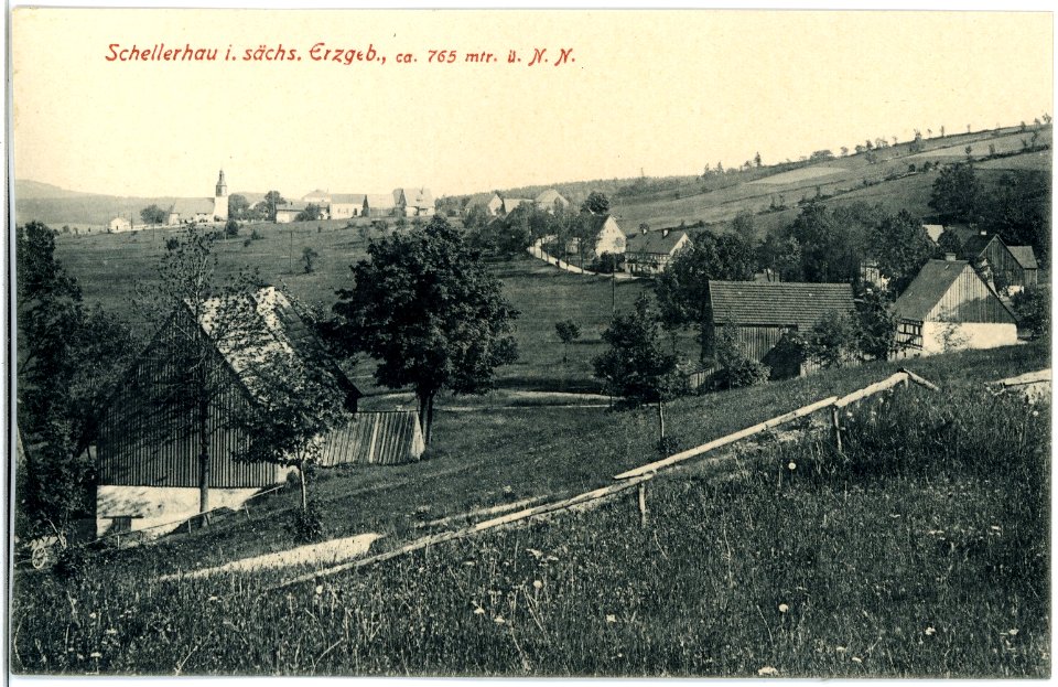 17984-Schellerhau-1914-Blick auf Schellerhau-Brück & Sohn Kunstverlag