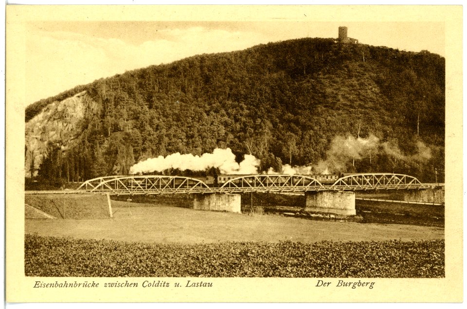 17513-Colditz-1914-Eisenbahnbrücke zwischen Colditz und Lastau-Brück & Sohn Kunstverlag