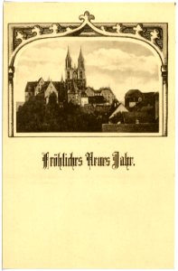 17350-Meißen-1914-Blick auf Meißen - Neujahrskarte-Brück & Sohn Kunstverlag