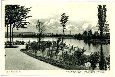 18048-Chemnitz-1914-Im Stadtpark - Großer Teich-Brück & Sohn Kunstverlag