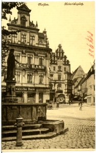 17925-Meißen-1914-Heinrichsplatz, Deutsche Bank, Meißner Bank-Brück & Sohn Kunstverlag