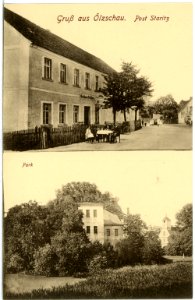 17893-Ölzschau-1914-Gasthof und Schloß-Brück & Sohn Kunstverlag