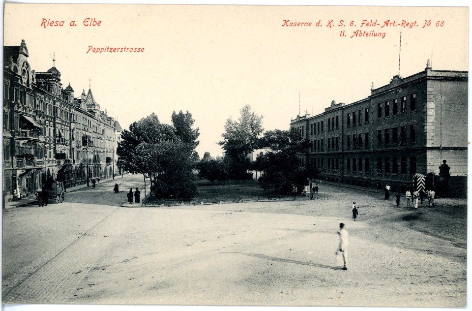 18163-Riesa-1914-Kaserne des 6. Königlich Sächsischen Feld-Artillerie-Regiment Nr. 68-Brück & Sohn Kunstverlag