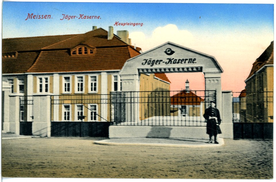 18516-Meißen-1914-Jägerkaserne Eingang-Brück & Sohn Kunstverlag