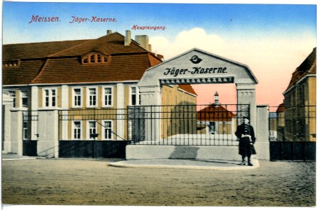 18516-Meißen-1914-Jägerkaserne Eingang-Brück & Sohn Kunstverlag