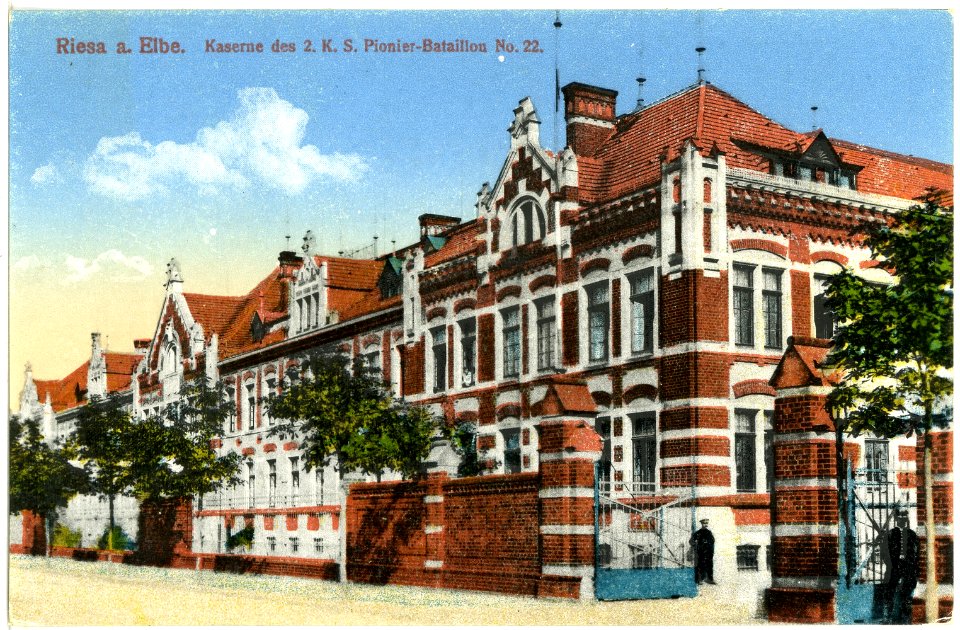 18616-Riesa-1915-Kaserne des 2. Königlich Sächsischen Pionier-Bataillon Nr. 22-Brück & Sohn Kunstverlag