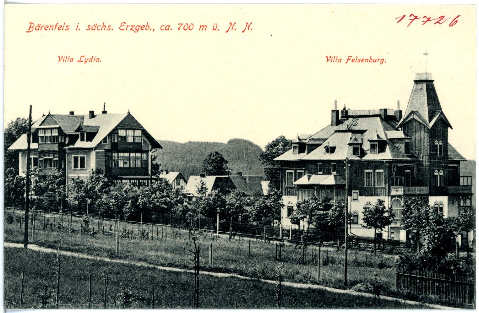 17726-Bärenfels-1914-Villa Lydia und Felsenburg-Brück & Sohn Kunstverlag