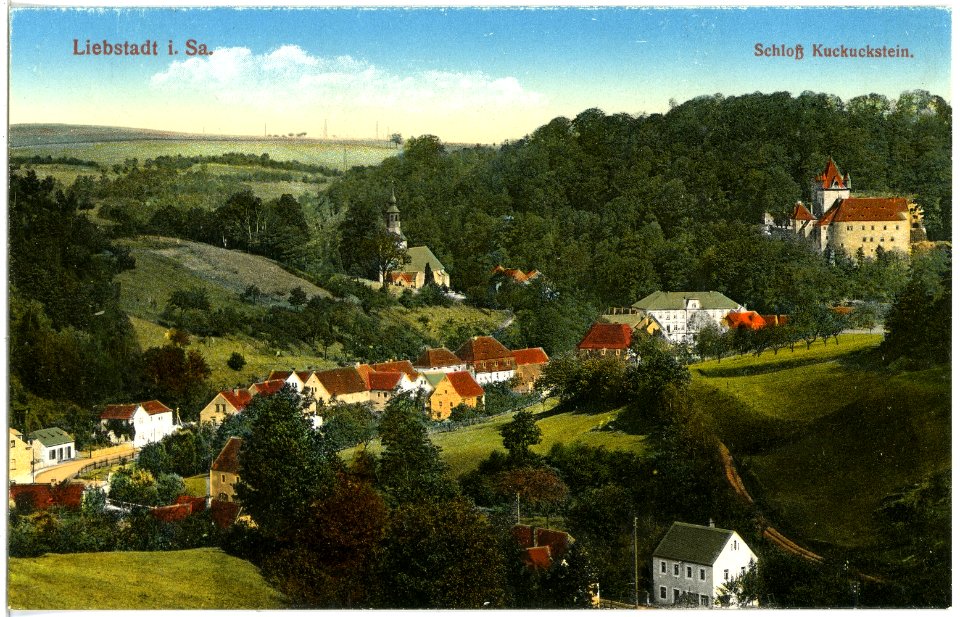 18597-Liebstadt-1915-Blick auf Liebstadt mit Schloß Kuckuckstein-Brück & Sohn Kunstverlag