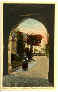 17623-Panschwitz-1914-Kloster St. Marienstern, Blick durchs Klostertor-Brück & Sohn Kunstverlag