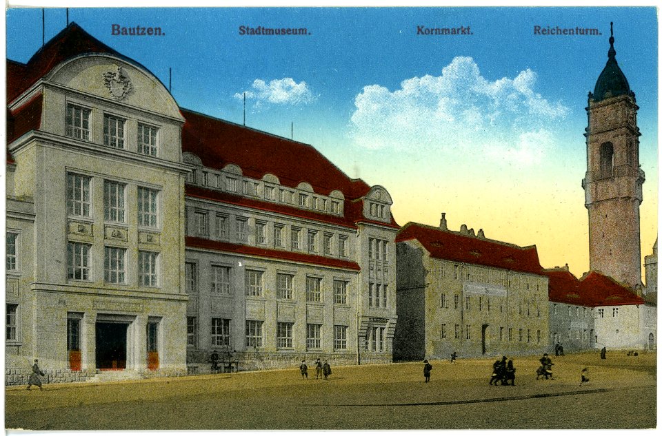 18592-Bautzen-1915-Stadtmuseum, Kornmarkt, Reichenturm-Brück & Sohn Kunstverlag