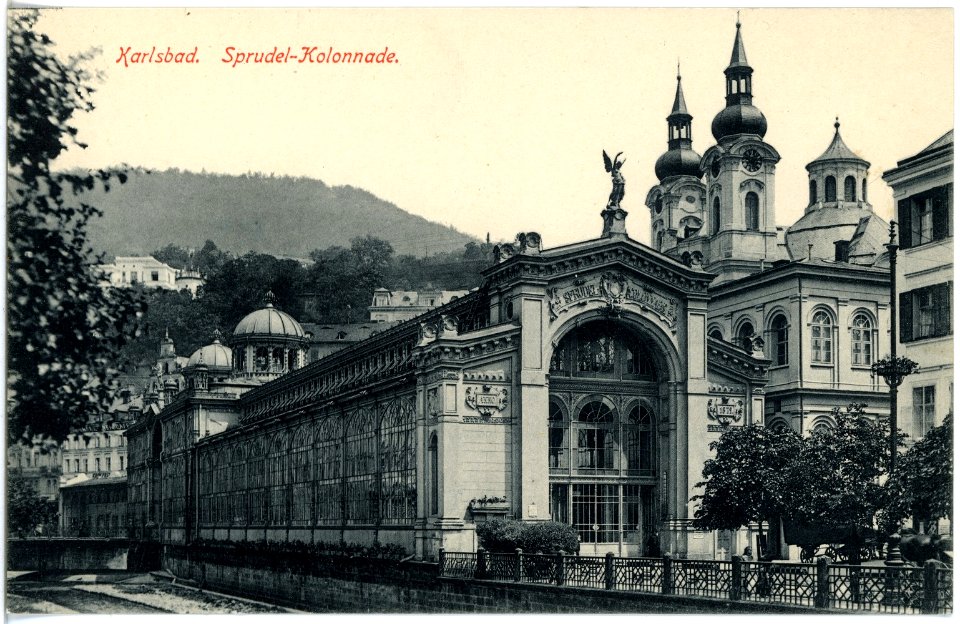 18073-Karlsbad-1914-Sprudel - Kolonnade-Brück & Sohn Kunstverlag