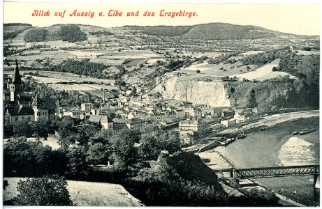 18182-Aussig-1914-Blick auf Aussig-Brück & Sohn Kunstverlag
