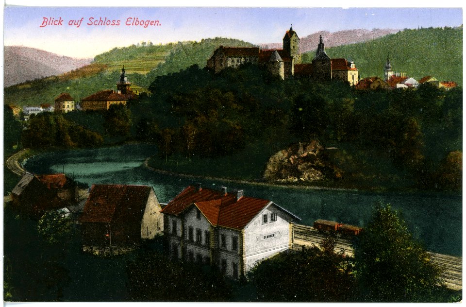 17597-Elbogen-1914-Blick auf Schloß-Brück & Sohn Kunstverlag