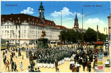 17995-Dresden-1914-Aufziehen der Wache, Hauptstraße-Brück & Sohn Kunstverlag