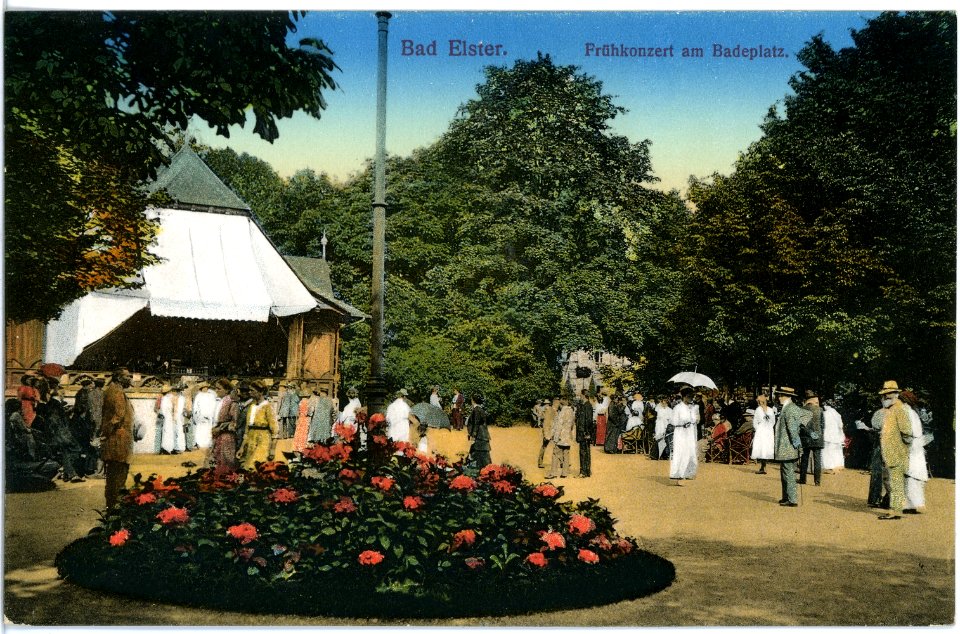 17989-Bad Elster-1914-Badeplatz mit Frühkonzert-Brück & Sohn Kunstverlag