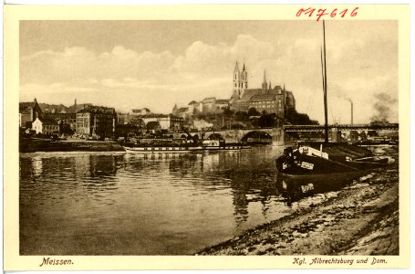 17616-Meißen-1914-Burgberg - Elbe mit Dampfer Graf Moltke-Brück & Sohn Kunstverlag