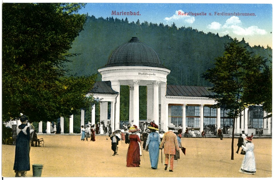 17542-Marienbad-1914-Rudolfsquelle und Ferdinandsbrunnen-Brück & Sohn Kunstverlag