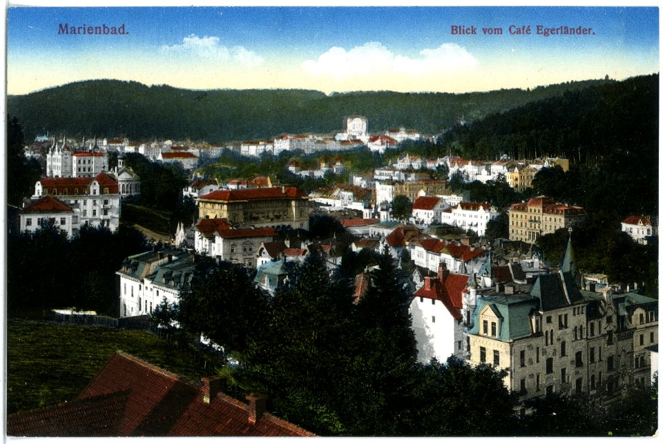 17543-Marienbad-1914-Blick vom Cafe Egerländer-Brück & Sohn Kunstverlag
