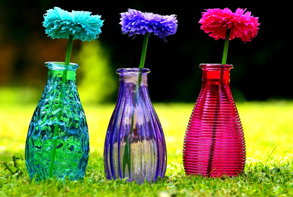 Flowers decoration decorative glass photo