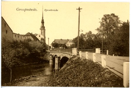 18117-Großpostwitz-1914-An der Spreebrücke-Brück & Sohn Kunstverlag