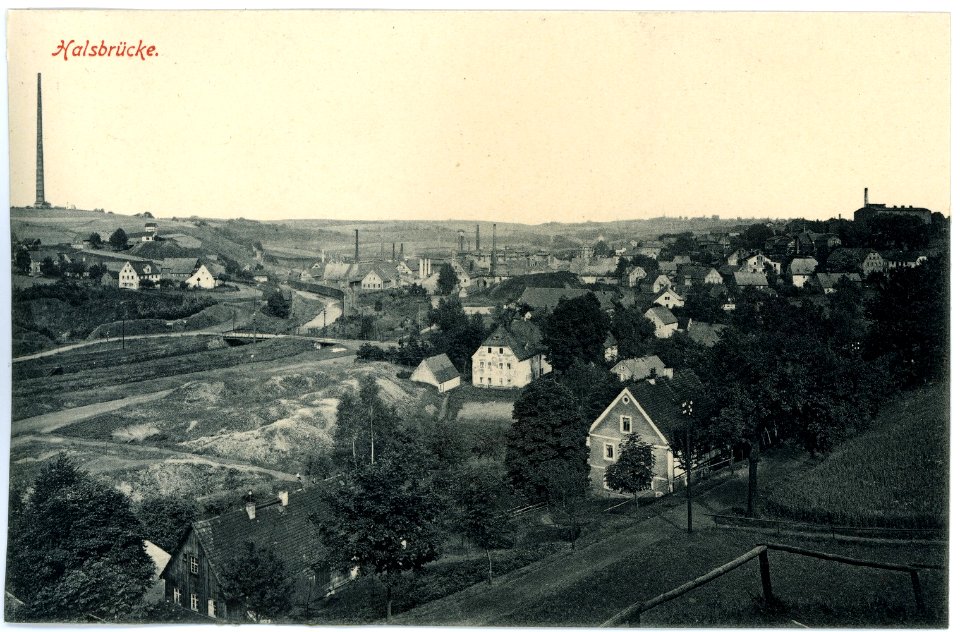 18012-Halsbrücke-1914-Blick auf Halsbrücke-Brück & Sohn Kunstverlag