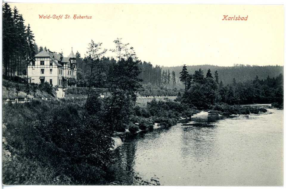 18101-Karlsbad-1914-Waldcafe St. Hubertus-Brück & Sohn Kunstverlag