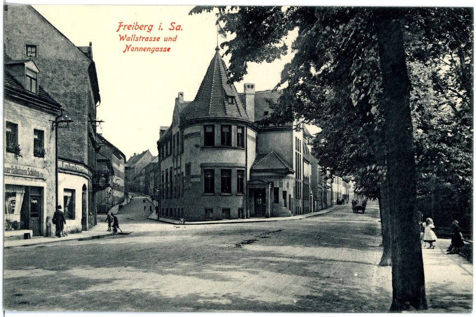 18005-Freiberg-1914-Wallstraße und Nonnengasse-Brück & Sohn Kunstverlag