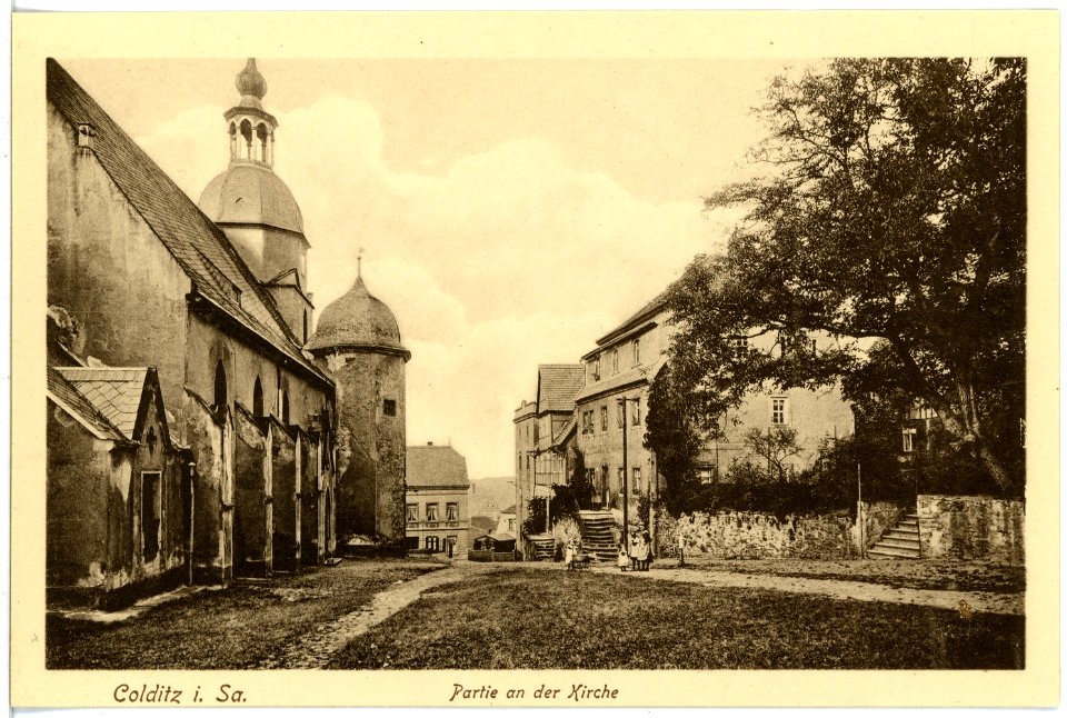 17295-Colditz-1914-An der Kirche-Brück & Sohn Kunstverlag