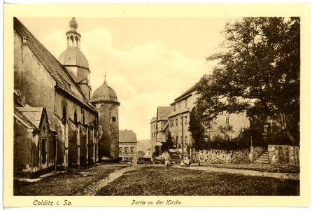 17295-Colditz-1914-An der Kirche-Brück & Sohn Kunstverlag
