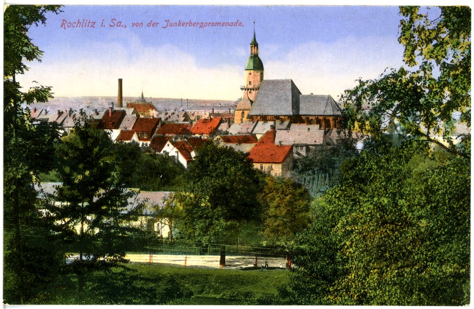 17374-Rochlitz-1914-Blick auf Rochlitz von der Junkerbergpromenade-Brück & Sohn Kunstverlag