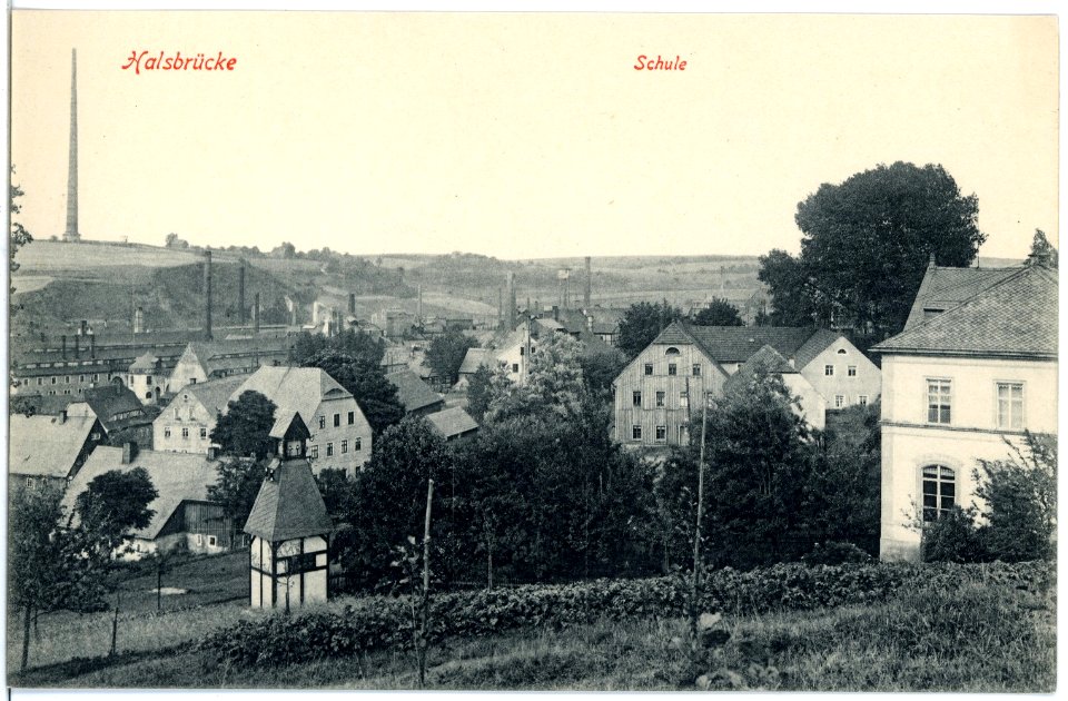 18011-Halsbrücke-1914-Schule-Brück & Sohn Kunstverlag