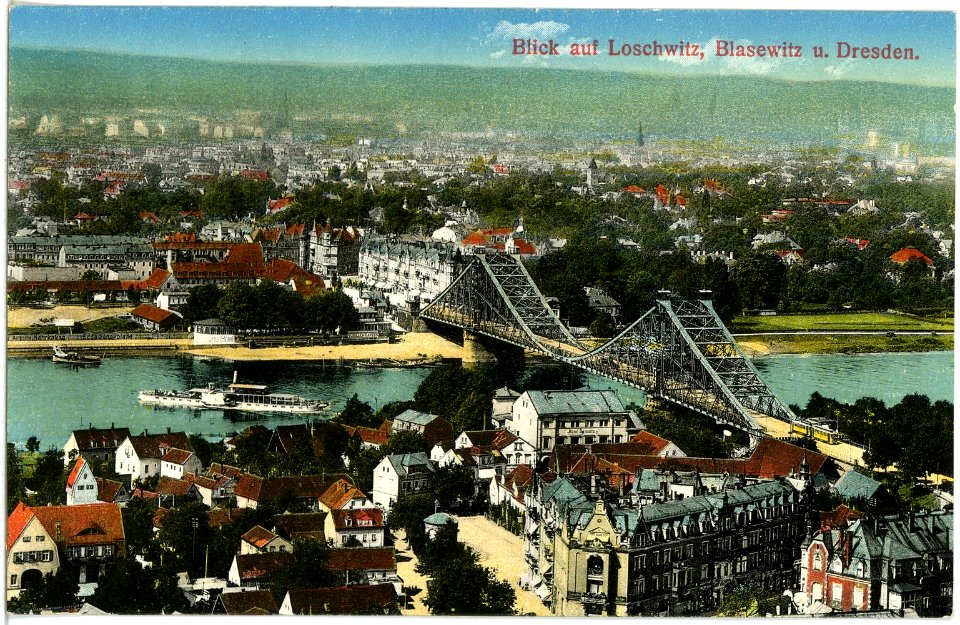 17993-Dresden-1914-Blick auf Loschwitz und Dresden-Brück & Sohn Kunstverlag