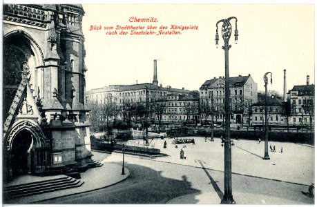 17761-Chemnitz-1914-Königsplatz und Staatslehranstalten-Brück & Sohn Kunstverlag