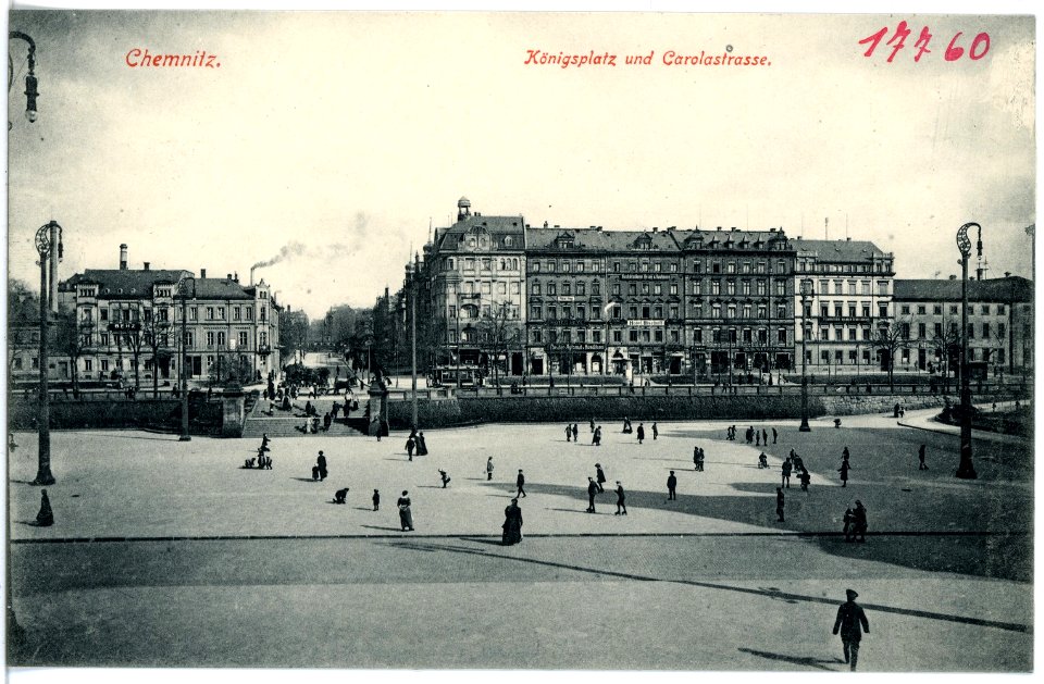 17760-Chemnitz-1914-Königsplatz und Carolastraße-Brück & Sohn Kunstverlag