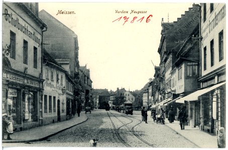 17816-Meißen-1914-Vordere Neugasse, Lochmann, Gasthaus Garküche-Brück & Sohn Kunstverlag