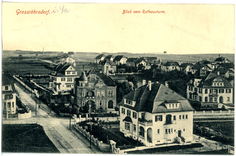 18002-Großröhrsdorf-1914-Blick auf Großröhrsdorf vom Rathausturm-Brück & Sohn Kunstverlag